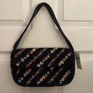 Anthropologie Beaded Floral Bag